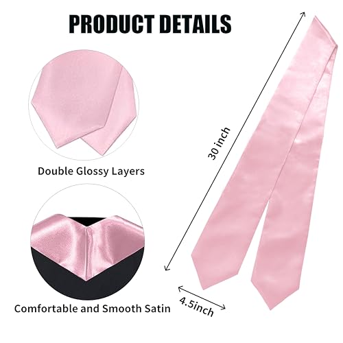 MyGradDay Plain Graduation Stole Colorful Stole for Adult Length 60",Rich in Color - color: Pink