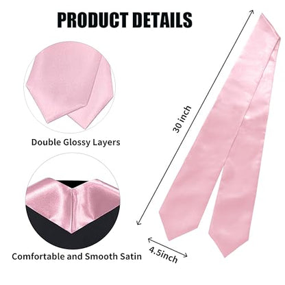 MyGradDay Plain Graduation Stole Colorful Stole for Adult Length 60",Rich in Color - color: Pink