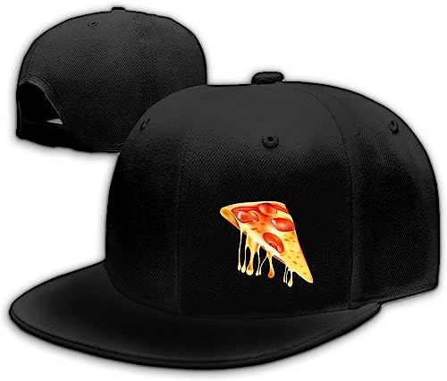 Chef Hat Flat Bill Hats for Men Funny Double Knives Kitchen Adjustable Baseball Cap Snapback Hat for Women - color: Pizza