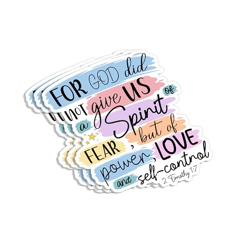 (3Pcs) for God Did Not Give Us A Spirit of Fear But of Power Love and Self-Control Inspirational Christian Sticker Bible Verse 2 Timothy 1:7 Vinyl Decal for Laptop Water Bottles Phone -Size 3x2.5