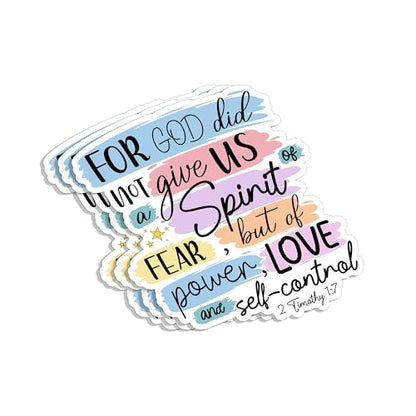 (3Pcs) for God Did Not Give Us A Spirit of Fear But of Power Love and Self-Control Inspirational Christian Sticker Bible Verse 2 Timothy 1:7 Vinyl Decal for Laptop Water Bottles Phone -Size 3x2.5