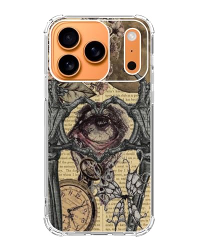 Dark Academia Grunge Phone Case Compatible with iPhone 17 Pro Max, Gothic Aesthetic Phone Cover for iPhone 17 Pro Max - color: Skull Love Eye