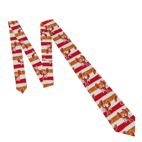 Men's Neckties, Novelty Printed Skinny Tie for Work Casual Party - color: Lobster