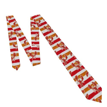 Men's Neckties, Novelty Printed Skinny Tie for Work Casual Party - color: Lobster