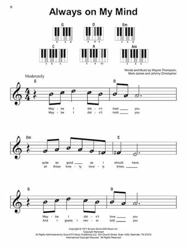 Country Super Easy Songbook | 60 Classic Country Hits for Piano Simple Arrangement | Easy Piano Sheet Music with Right-Hand Melodies and Chord Diagrams | Beginner Friendly Country Music Songbook