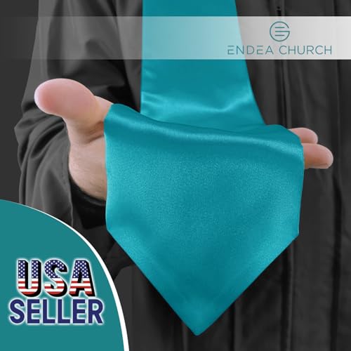 Premium Choir Traditional Stole - Solid Color - Satin - Unisex - color: Peacock
