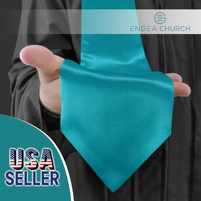 Premium Choir Traditional Stole - Solid Color - Satin - Unisex - color: Peacock