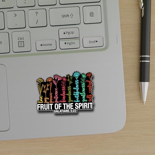 (3Pcs) Fruit of The Spirit Sticker Christian Inspirational Decals Decorate Books Laptop Phone Water Bottles Kindles Tumbler Waterproof Vinyl Stickers 3 x 2,3" Inch - color: Fruit of the Spirit