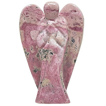 Nelson Creations 2 Inch Pink Peruvian Rhodonite Guardian Angel Figurine - color: Rhodonite - Pink Peruvian