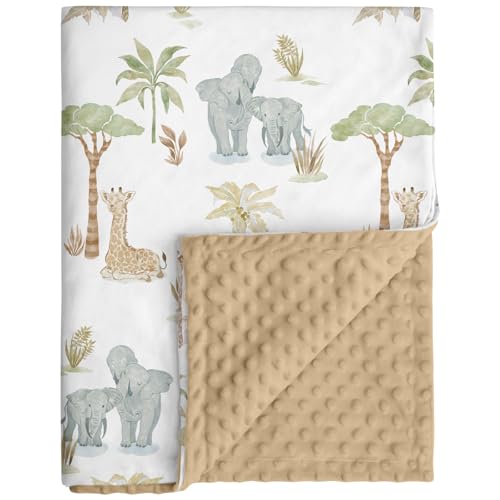 Fleece Baby Blankets for Girls & Boys, Infant Toddler Blanket - color: Light Brown Elephant