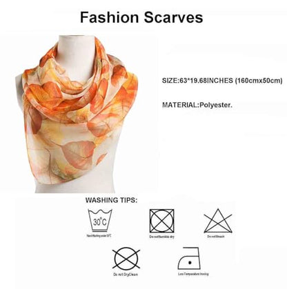 Pokeedioty Scarfs for Women Lightweight Scarves Elegant Floral Pattern Sheer Scarfs Shawls Wraps - color: Yh-109