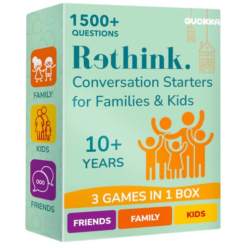 Quokka Conversation Cards Game - Fun Talking Board Game for Family Night - color: Rethink Family Premium