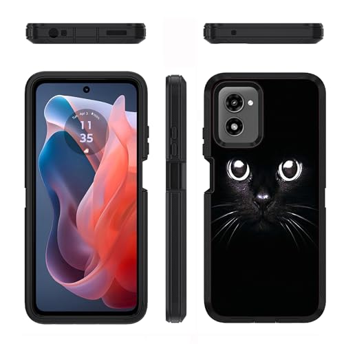 Designed for Moto G Power 5G 2024 Case, Military Grade Heavy Duty 3-Layer Shockproof Full-Body Protective Cover for Motorola Moto G Power 5G 2024, Cute Cat Face - color: Cute Cat Face