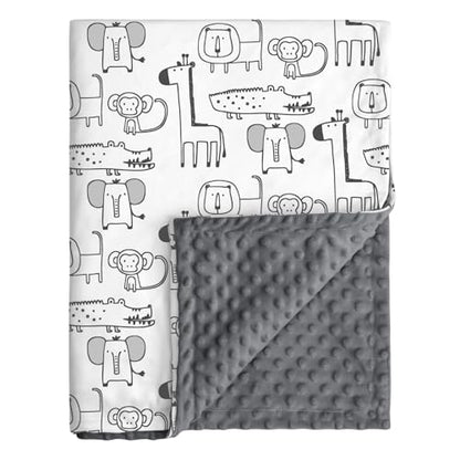 Fleece Baby Blankets for Girls & Boys, Infant Toddler Blanket - color: Gray Animals