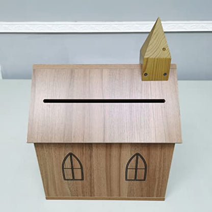 FixtureDisplays® Engineered Wood Tithes Offering Donation Box with Christian Cross, Church, Collection Boxes, Charity Boxes 14.5 X 10.4 X 20.3", Anti-Fishing, Requires Simply Assembly 21397-FBA
