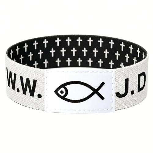 Lusinus Bible Verse Bracelets, Tap for Scripture, NFC Daily Wristband - color: WHITE (WWJD)
