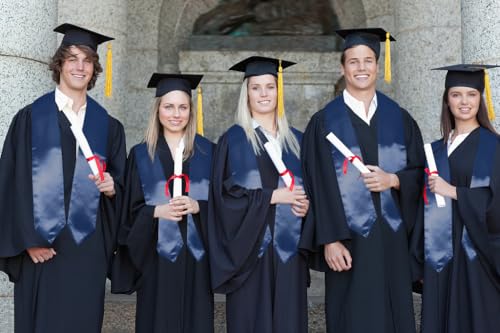 MyGradDay Plain Graduation Stole Colorful Stole for Adult Length 60",Rich in Color - color: Navy