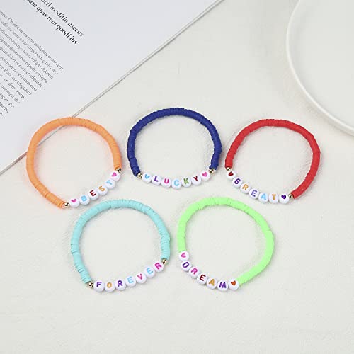 24Pcs Jesus Loves You Bracelets Bulk Handmade Clay Beads Bible Verse Bracelets Christian Friendship Jewelry Christmas Easter Gifts for Women Teen - color: Friendship 24-8