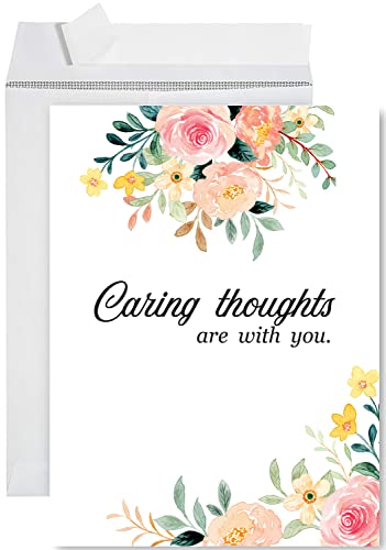 Andaz Press Jumbo Sympathy Card with Envelope, Sorry For Your Loss Card, Caring Thoughts Are With You, Pets, Condolences Card with Big Blank Space to Send to Friends, Family, 8.5" x 11", 1-Pack - color: Caring Thoughts Are With You 1