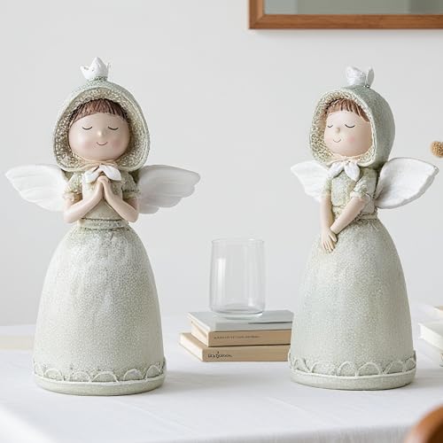 Guardian Angel Figurines Hand Painted Resin Angel Statue, Pray