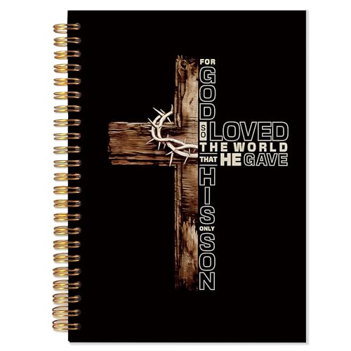 His Only Son Bible Notebooks for Note Taking, Christian Journaling Notebook, Scripture Journals for Writing, Prayer Journal for Woman, Bible Gifts, 5.5x8.3 In - color: black