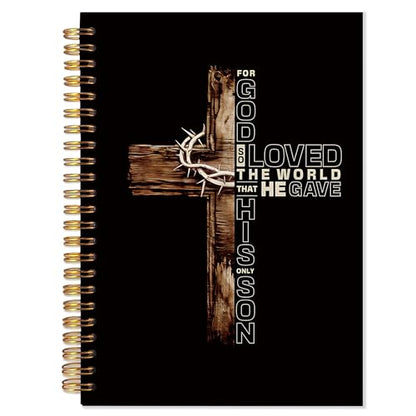 His Only Son Bible Notebooks for Note Taking, Christian Journaling Notebook, Scripture Journals for Writing, Prayer Journal for Woman, Bible Gifts, 5.5x8.3 In - color: black