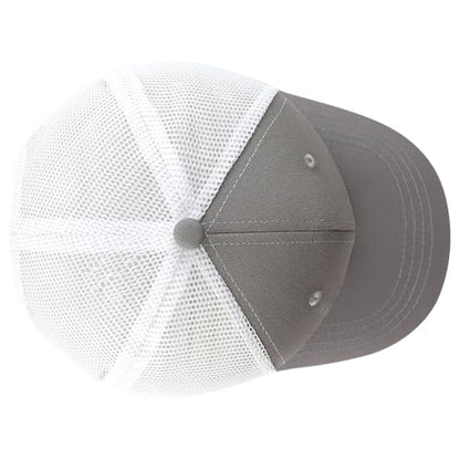 Leather American Flag Faith Over Fear Trucker Hats for Men Women, Adjustable Mesh Snapback Baseball Cap - color: Gray