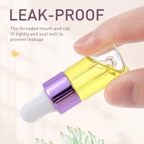 Kesell 15 Pack 3ml Glass Dropper Bottles - color: Purple