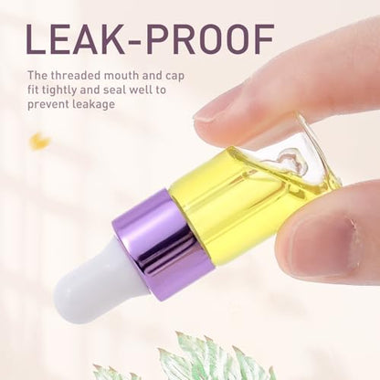Kesell 15 Pack 3ml Glass Dropper Bottles - color: Purple