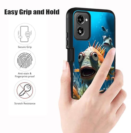 Designed for Moto G Power 5G 2024 Case, Military Grade Heavy Duty 3-Layer Shockproof Full-Body Protective Cover for Motorola Moto G Power 5G 2024, Funny Piranha - color: Funny Piranha