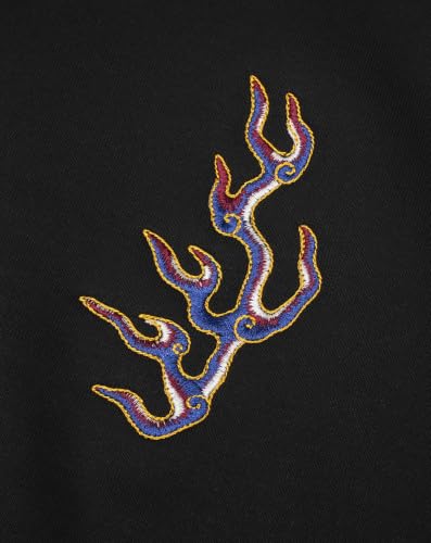 Niepce Inc Men's Embroidered Graphic Crewneck Sweatshirt - color: Black-blue Dragon, size: XX-Large