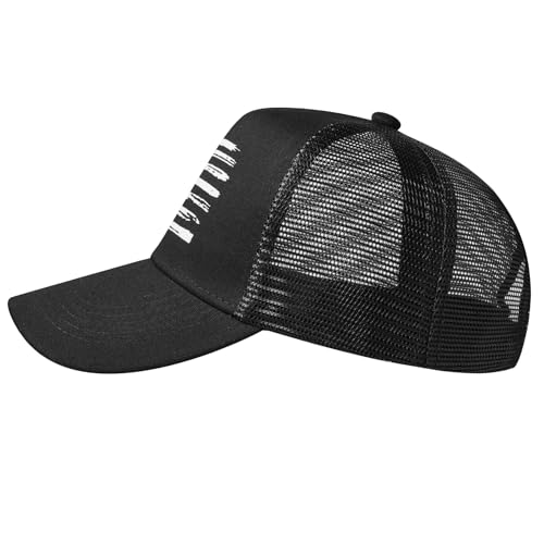 Baseball Cap, American Flag Trucker Hat for Men Women, Breathable Adjustable Fit Outdoor Mesh Snapback Hats - color: Black/White Flag