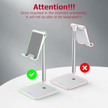 OMOTON CA02 Cell Phone Stand with Charging Hole for Desk Lightweight Silver - color: Silver