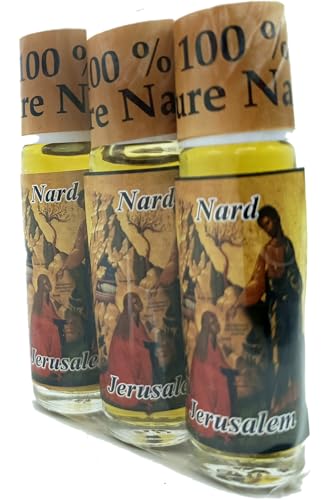Zuluf Nard Anointing Oil Set of 3 – Holy Land Blessing Oil from Jerusalem Israel, Biblical Prayer & Worship Oil Christian Church Gift for Pastors, Priests, Rabbi & Clergymen