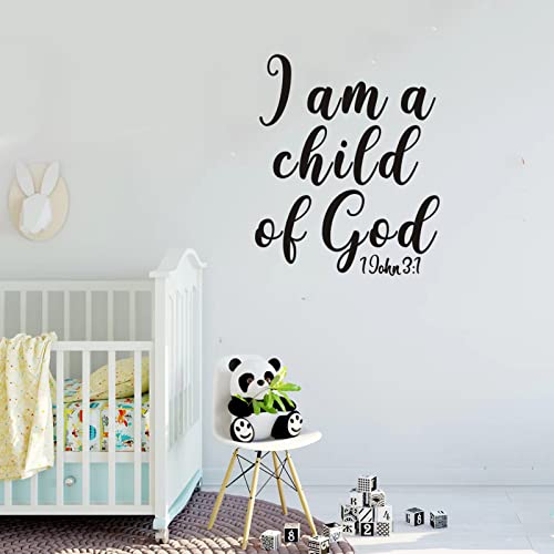 SEATUNE Wall Decals for Kids Bible Verse Wall Stickers Quotes Girls Boy Baby Children Bedroom Nursery Playroom Inspirational Motivational Home Vinyl Art Wall Decor I Am A Child of God 20"X24" - color: I Am a Child of God, size: Large