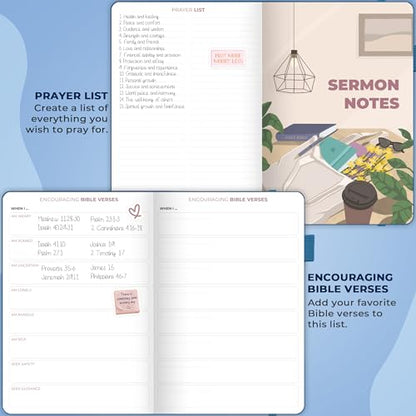 Clever Fox Bible Study Journal, Guide, Supplies for Women A5 Mystic Blue - color: Mystic Blue, size: A5 (5.8'' x 8.3'')