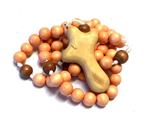 Wooden Rosary (Light Orange) - color: Light Orange