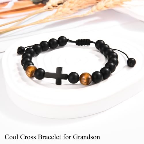 EFVISD Cross Bracelet Gifts for Boys Girls Christian Religious Gifts - color: Grandson