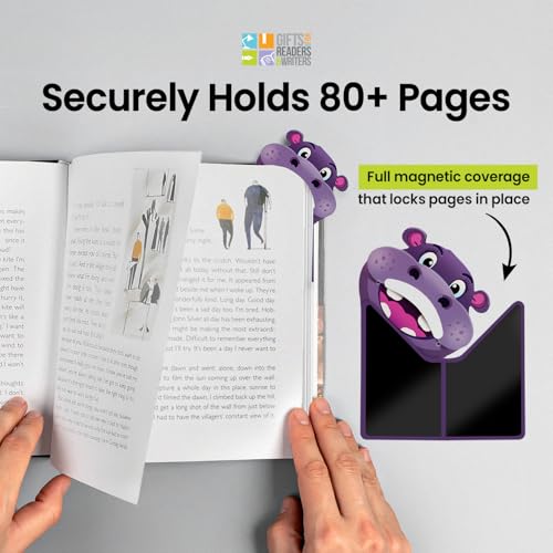 Thinking Gifts Magnetic Bookmark for Reading - Hippo - color: Hippo