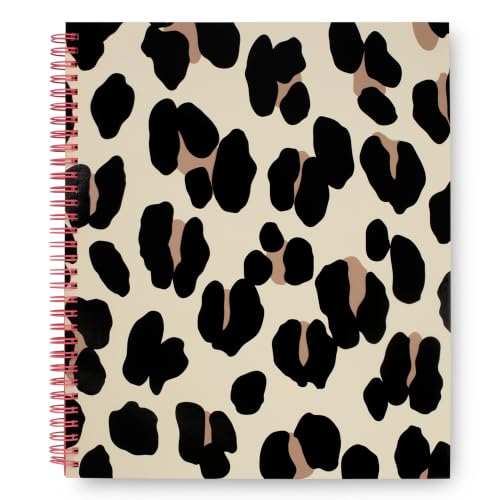 kate spade new york Large College Ruled Notebook, 11" x 9.5" Spiral Notebook with 160 Pages - color: Forest Feline