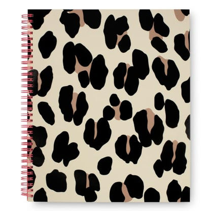 kate spade new york Large College Ruled Notebook, 11" x 9.5" Spiral Notebook with 160 Pages - color: Forest Feline