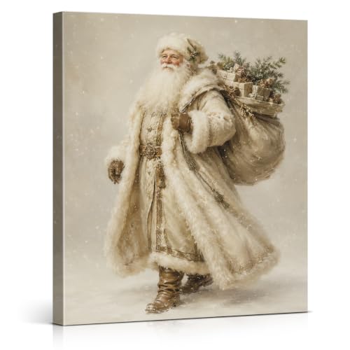 Vintage Christmas Decor Santa Sack Wall Art Print Christmas Wall Decor - color: color-K