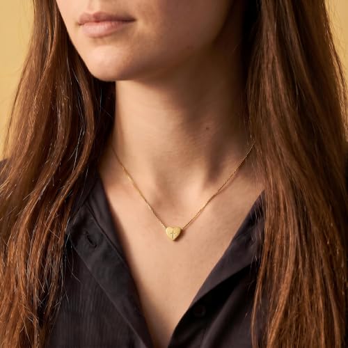 Sterling Silver Heart Cross Necklace for Women,Faith Jewelry Gifts - color: Gold