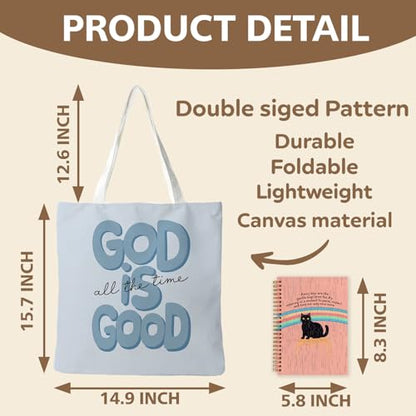 Preppy Coquette Pink Tote Bag, Trendy Shoulder Canvas Tote Bags, Durable Reusable Grocery Bag for Shopping and Travel - color: Blue God