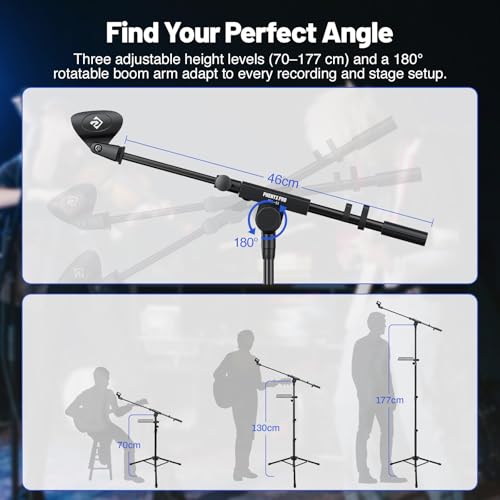 Phenyx Pro Adjustable Microphone Stand with Large Tray MA-S1
