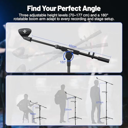 Phenyx Pro Adjustable Microphone Stand with Large Tray MA-S1