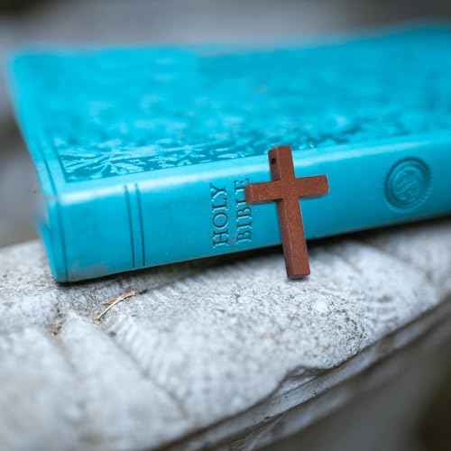 50 Pcs Wooden Cross Charm Cruz De Madera Pendant Bulk for DIY Craft Easter Party Favors Christian Baptism Rosary Jewelry Making