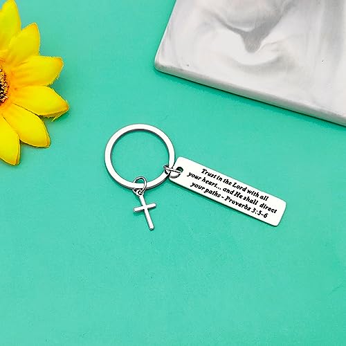 Bible Verse Gift for Women Men Christian Keychain Gift Inspirational Keychain Gift Confirmation Baptism Gift