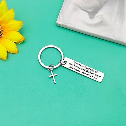 Bible Verse Gift for Women Men Christian Keychain Gift Inspirational Keychain Gift Confirmation Baptism Gift