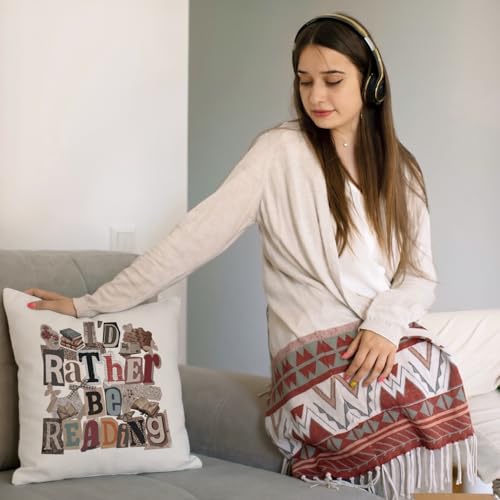 QIYUHOY Retro Patchwork Book Lover Throw Pillow Covers, 18x18 Inch - color: 001-motivational